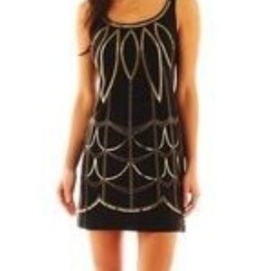 NWOT Bisou Bisou Black God and Silver Mini Dress…..028
